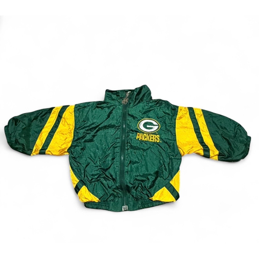 Vintage Packers Jacket Toddler 3T Green Bay NFL Mighty Mac Zip Coat